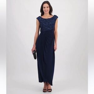 Connected Navy Blue Evening Gown size 10